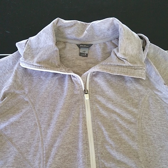 Eddie Bauer Women’s Size M Hoodie with collar and hood tan and cream - Picture 2 of 16